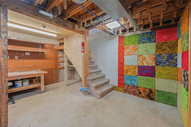 2129 E 6th Ave, Helena, MT 59601 - unfinished basement with stairway and a workshop area