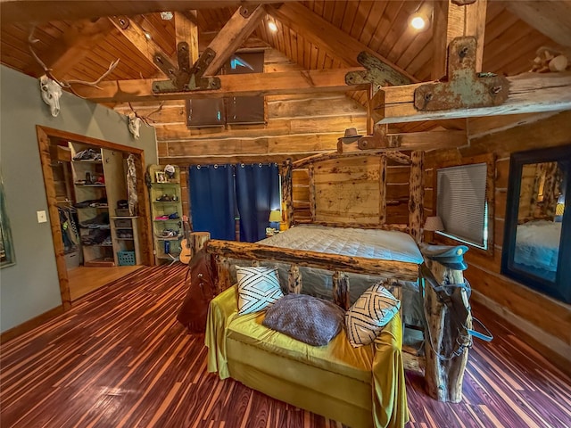 23254 Dayton Creek Rd, Proctor, MT 59929 - bedroom featuring wooden ceiling and wood finished floors