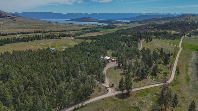 23254 Dayton Creek Rd, Proctor, MT 59929 - aerial view of property and surrounding area with a water and mountain view