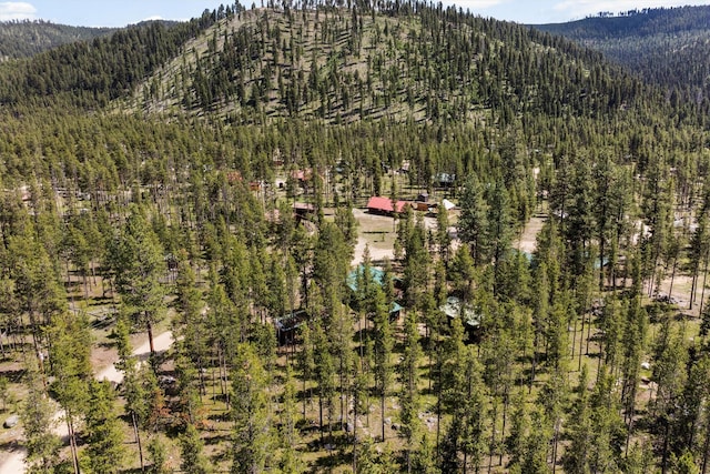 392 Leisure Ln, Sula, MT 59871 - bird's eye view of a heavily wooded area and a mountain backdrop