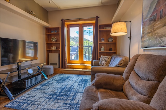 62 S Last Chance Gulch Gulch Unit 5, Helena, MT 59601 - living room with french doors and wood finished floors
