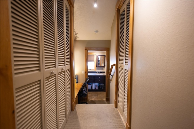 62 S Last Chance Gulch Gulch Unit 5, Helena, MT 59601 - hallway with a textured wall, a textured ceiling, and carpet floors