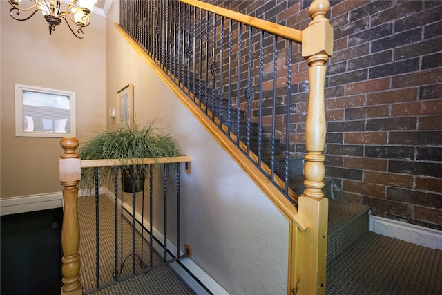 62 S Last Chance Gulch Gulch Unit 5, Helena, MT 59601 - stairway with a chandelier and baseboards