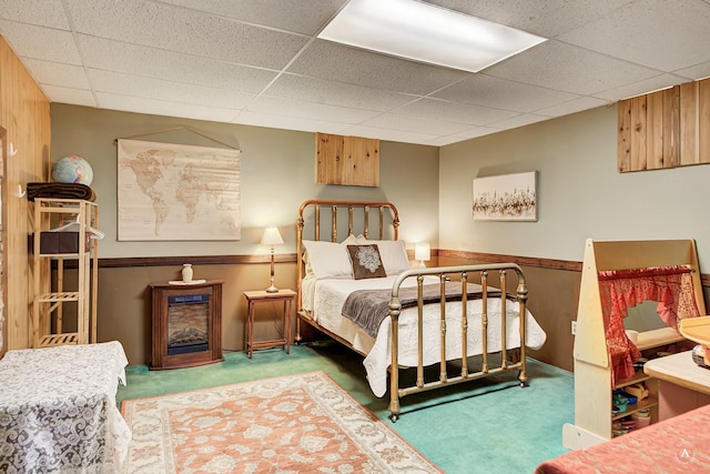 216 W Riggs St, East Helena, MT 59635 - bedroom featuring carpet floors and a drop ceiling