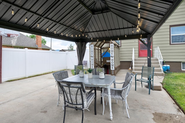 216 W Riggs St, East Helena, MT 59635 - view of patio / terrace featuring a gazebo and outdoor dining area