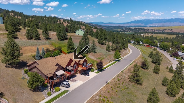 467 Ridgeway Dr, Lolo, MT 59847 - aerial view of property and surrounding area featuring mountains