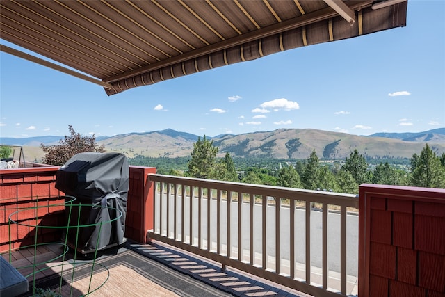 467 Ridgeway Dr, Lolo, MT 59847 - deck featuring a mountain view and a grill