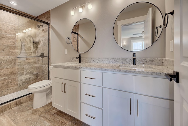 2933 Travis Ave, Helena, MT 59601 - bathroom with double vanity and tiled shower