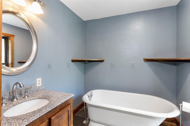 28578 Wapiti Ln, Bigfork, MT 59911 - full bathroom featuring a freestanding tub and vanity