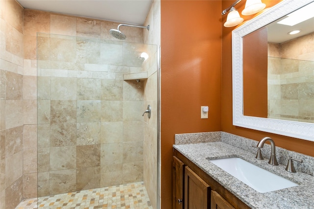 28578 Wapiti Ln, Bigfork, MT 59911 - bathroom with vanity and a tile shower