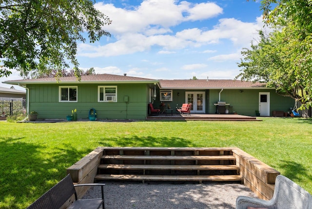 3906 Bellecrest Dr, Missoula, MT 59801 - rear view of house with french doors and a deck