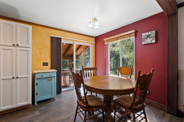 670 Potter Creek Rd, Olney, MT 59927 - dining area featuring dark wood-type flooring