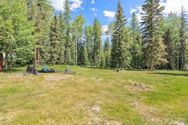 670 Potter Creek Rd, Olney, MT 59927 - view of grassy yard featuring a wooded view
