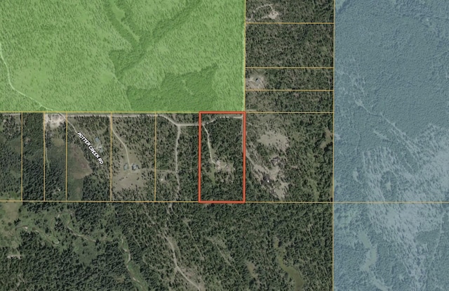 670 Potter Creek Rd, Olney, MT 59927 - map / location featuring property parcel outlined