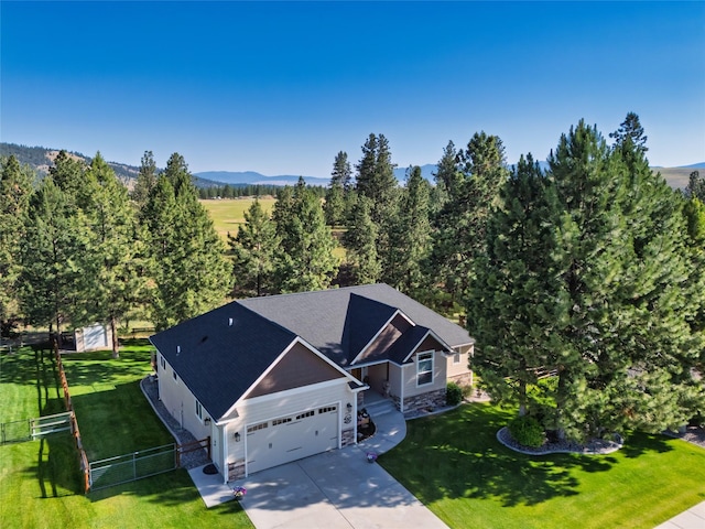 10487 Coulter Pine St, Lolo, MT 59847 - aerial view of property and surrounding area with a mountainous background