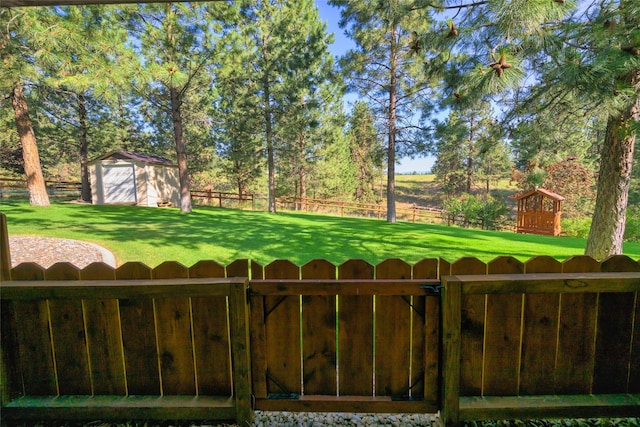 10487 Coulter Pine St, Lolo, MT 59847 - view of yard featuring a storage shed and a detached garage