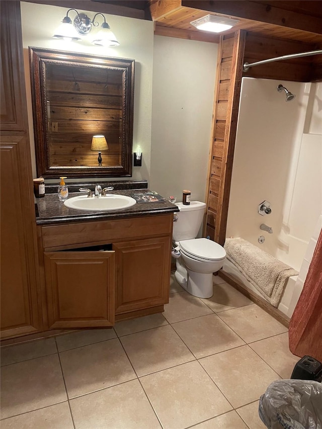 22550 Hill Rd, Clinton, MT 59825 - full bathroom featuring vanity, tile patterned flooring, and  shower combination