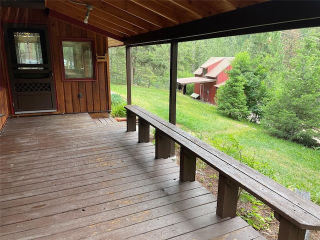 22550 Hill Rd, Clinton, MT 59825 - deck with a lawn and an outbuilding