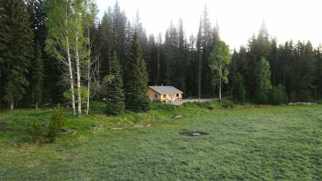 27687 Yaak River Rd, Troy, MT 59935 - view of grassy yard with a forest view