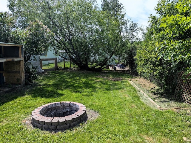 47 Merlin Dr, Bozeman, MT 59718 - view of yard with an outdoor fire pit