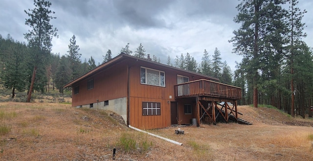 9 Cross Ln, Plains, MT 59859 - view of front of house featuring a deck and stairway
