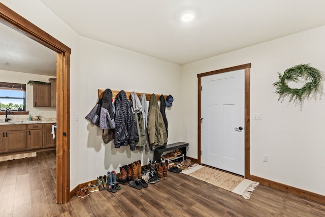 44 Kamloops Rd, Power, MT 59468 - entryway featuring dark wood-style flooring and baseboards