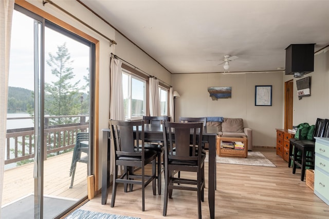29276 White Swan Rd, Polson, MT 59860 - dining area with ceiling fan and light wood finished floors