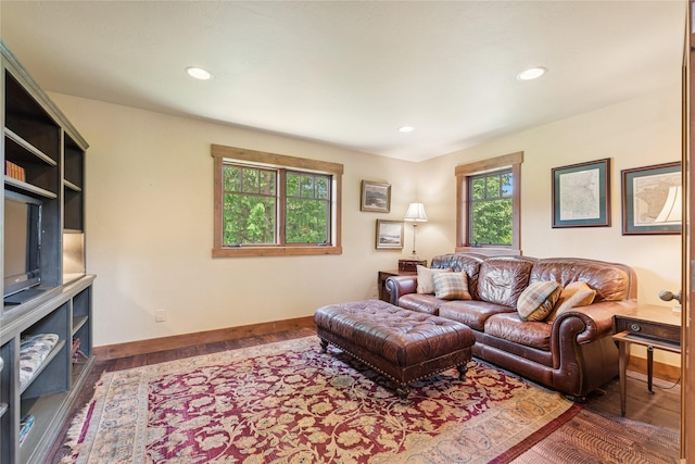 220 Cliff Creek Rd, Whitefish, MT 59937 - living room featuring wood finished floors and recessed lighting