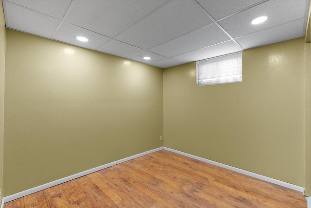 149 Meadow Vista Ln, Deer Lodge, MT 59722 - below grade area featuring wood finished floors, recessed lighting, and a drop ceiling