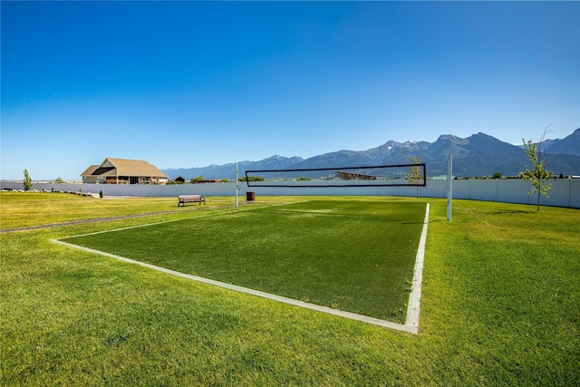 60951 Sparky Dr, Saint Ignatius, MT 59865 - view of yard featuring volleyball court and a mountain view