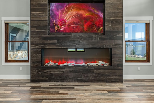 60951 Sparky Dr, Saint Ignatius, MT 59865 - detailed view of a glass covered fireplace and wood finished floors