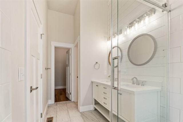 37 S Rodney St, Helena, MT 59601 - full bath featuring marble finish floors and double vanity