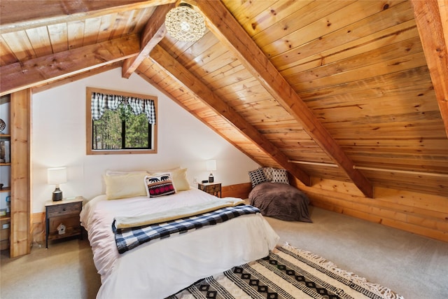 168 Carpenter Ln, Eureka, MT 59917 - carpeted bedroom with wooden ceiling