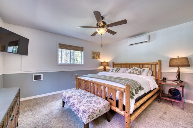 409 Mill Creek Rd, Hamilton, MT 59840 - carpeted bedroom with a wall mounted air conditioner and ceiling fan