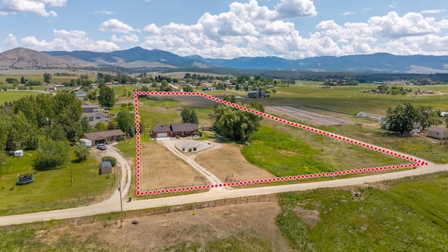 1228 Nordheim Ln, Corvallis, MT 59828 - view of rural area featuring a mountainous background and property parcel outlined