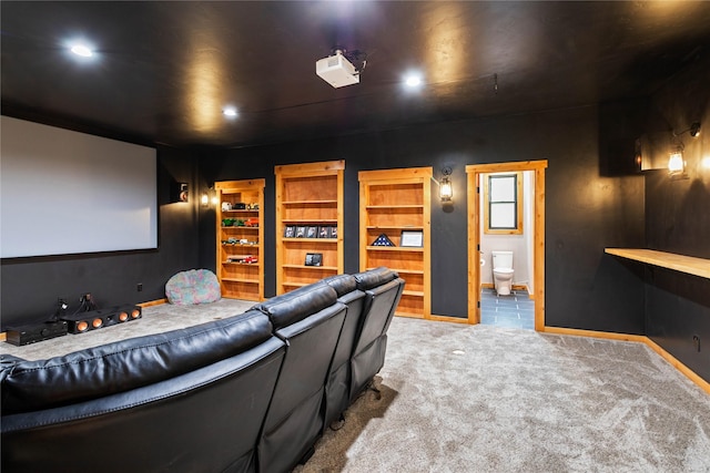 600 Ringneck Dr, Kalispell, MT 59901 - carpeted home theater with recessed lighting and baseboards