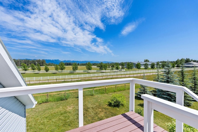 1380 Lower Valley Rd, Kalispell, MT 59901 - wooden terrace with a view of countryside and a mountain view
