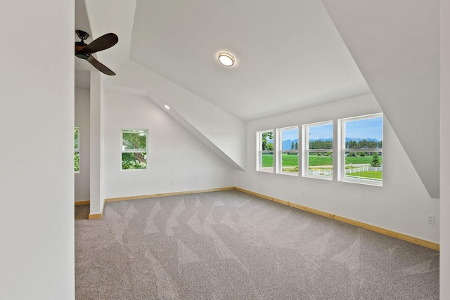 1380 Lower Valley Rd, Kalispell, MT 59901 - additional living space featuring vaulted ceiling, carpet floors, and ceiling fan