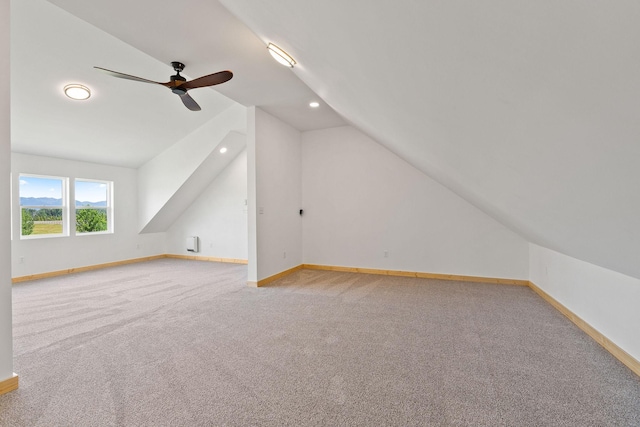 1380 Lower Valley Rd, Kalispell, MT 59901 - bonus room featuring lofted ceiling, light carpet, a ceiling fan, and recessed lighting