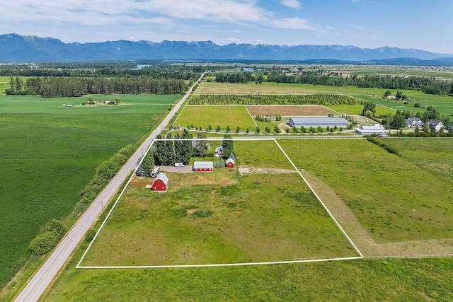 1380 Lower Valley Rd, Kalispell, MT 59901 - view of rural area with property boundaries highlighted and a mountainous background