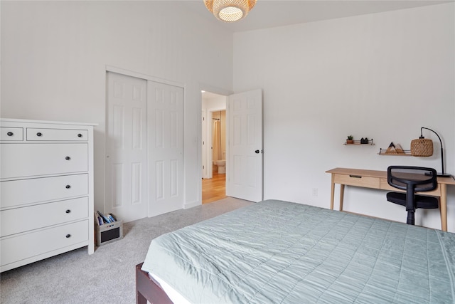 301 Buttercup Loop, Kalispell, MT 59901 - bedroom with carpet flooring, a closet, and a high ceiling