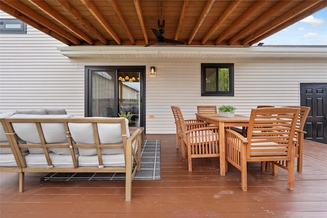 301 Buttercup Loop, Kalispell, MT 59901 - deck with outdoor dining area and ceiling fan
