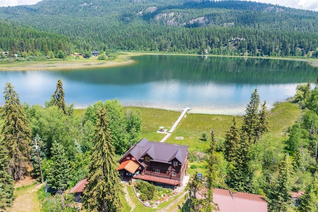 2755 US Highway 93 W, Whitefish, MT 59937 - view from above of property with a heavily wooded area and a large body of water