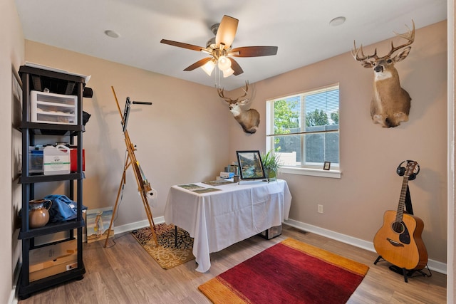 64 Empire Loop, Kalispell, MT 59901 - office area featuring wood finished floors and ceiling fan