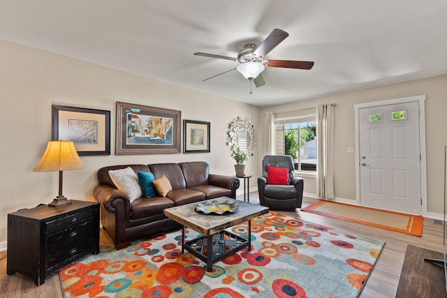 64 Empire Loop, Kalispell, MT 59901 - living area featuring wood finished floors and ceiling fan