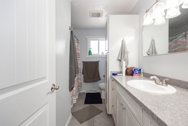 504 N 19th Ave, Bozeman, MT 59718 - bathroom with vanity, tile patterned flooring, a chandelier, and a shower with curtain