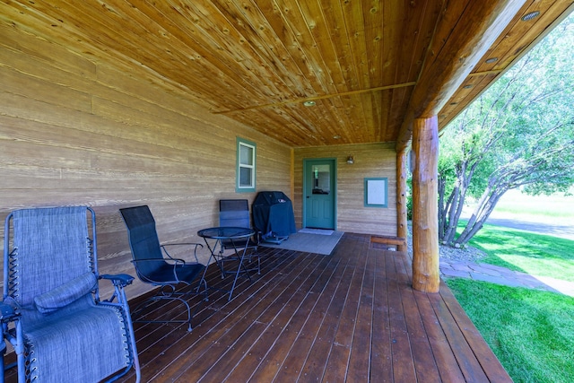 192 Leonard Ln, Eureka, MT 59917 - wooden deck featuring area for grilling