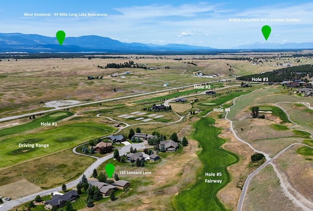 192 Leonard Ln, Eureka, MT 59917 - aerial overview of property's location featuring a mountain backdrop