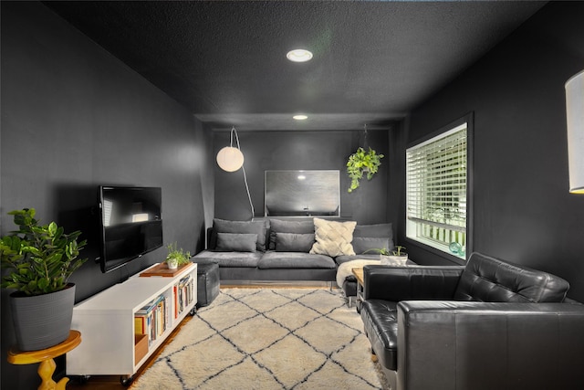 438 Somers Ave, Whitefish, MT 59937 - living area with a textured ceiling and recessed lighting