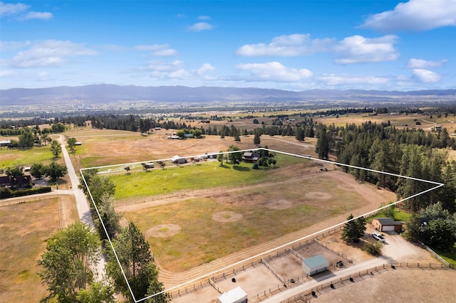 487 Hudson Ln, Victor, MT 59875 - overview of rural landscape with property parcel outlined and a mountain backdrop